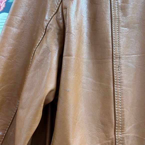 1970s 70s Vintage Leather trench coat with a matching belt unisex - Picture 9 of 9